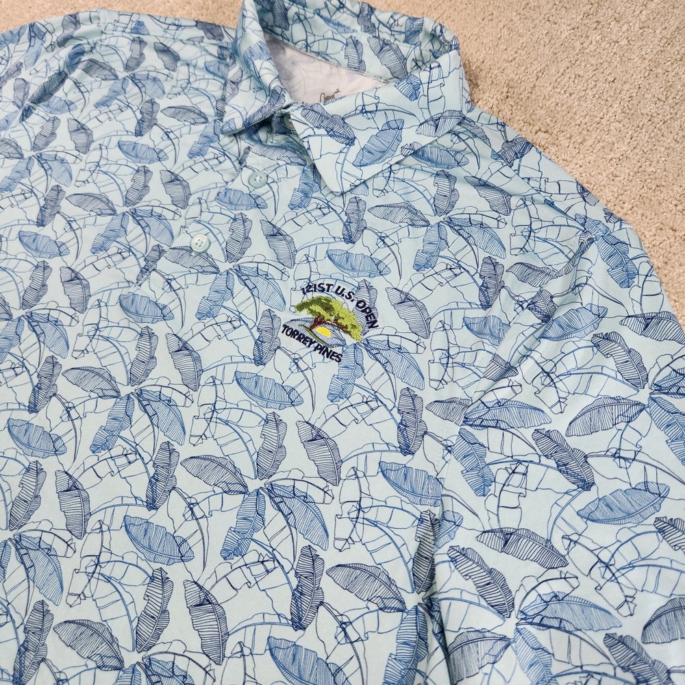 US Open Golf Polo Shirt Men Medium Floral AOP Torrey Pines 121st Performance
